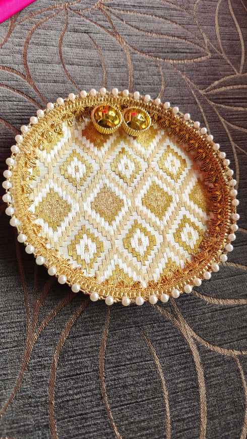 White Gold Pooja Thali - Accessory